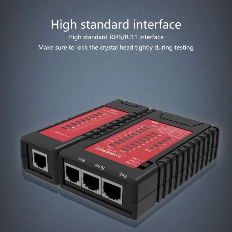 Ethernet Cable Tester with LED Indicators Multifunctional Internet Tool Easy to Use for RJ11 RJ12 RJ45 CAT5 CAT6 CAT7