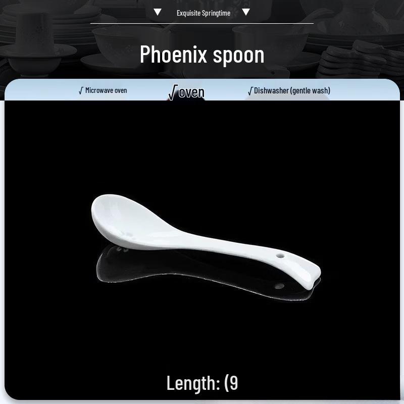 Jingdezhen Spring Phoenix Tail Underglaze Ceramic Soup Bowl