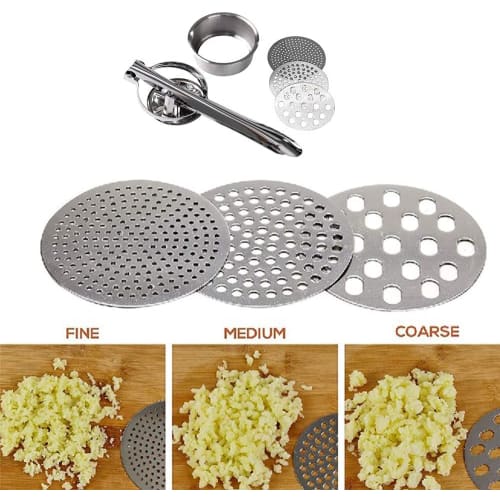 Stainless Steel Manual Potato Masher, Potato Ricer, Vegetable Masher, Fruit Juicer, Multifunctional Kitchen Utensil (Style A)