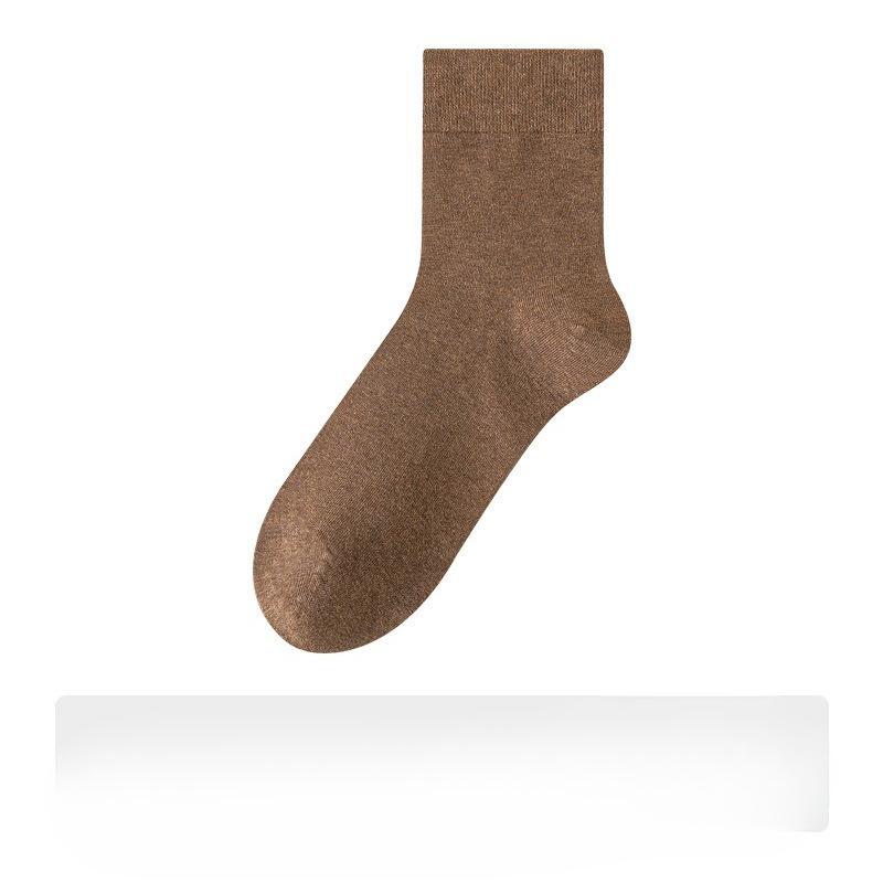 Men's Pure Cotton Mid-calf Socks for Autumn, Odor-resistant, Sweat-absorbent, Antibacterial, Anti-tear, 100% Cotton