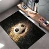 Flaming Soccer Ball Pattern Rug Suitable for use as an anti-slip game mat for living room and bedroom sofas
