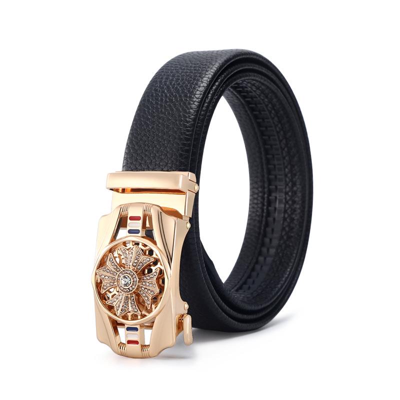 

Lucky Belt мужской повседневный ремень из коровьей кожи с автоматической пряжкой для молодежи и людей среднего возраста 120 cm