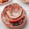 1pc Hand-painted Cute Rabbit and Plate Underglaze Ceramic Household Soup Commercial Noodle Bowl Tableware