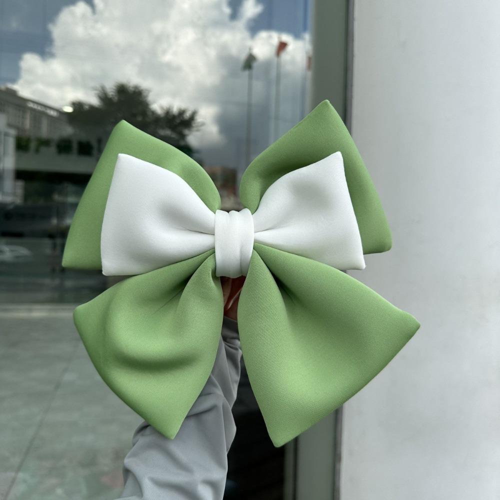Cute Dual-color Bow Bowknot Helmet Accessories Nylon Suction Cup Car Body Decoration Electric Vehicle Accessories Women