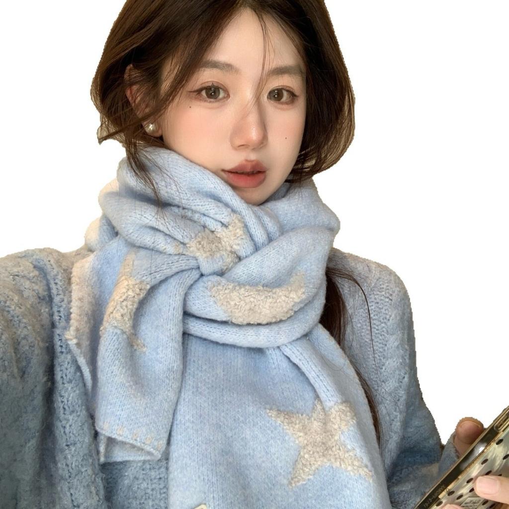 Scarf Women's Winter Korean Edition Star Atmosphere Versatile Warm Scarf Student Couple Shawl Fashion Women