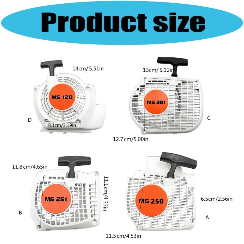 Universal Professional Chainsaw Recoil Starter Assembly for MS250 251 361 Models Quick Installation High Impact Plastic