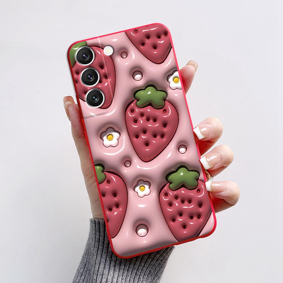 For Samsung Galaxy S22 S 22 Plus S22 Ultra S22+ Case Soft Slim Cute Bear Cartoon Frog Candy Painted Back Cover Funda Bumper Bags