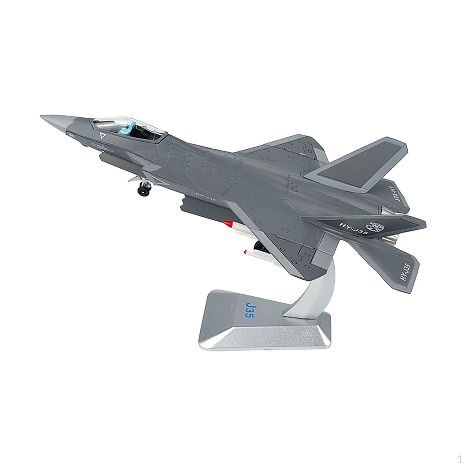 1:100 J35 Plane Model Fighter Home Airplane Miniature Kids Adult Toy Decor for