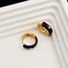 Manufacturer Supply Niche Design Earrings Black And White Drop Glaze Ear Buckles Advanced Sense Starlight Earrings Spot