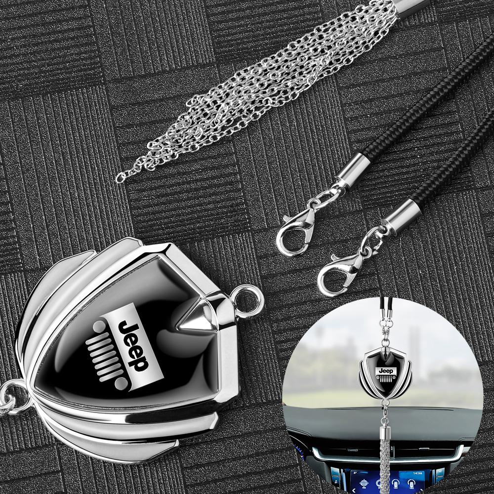 Car Rearview Mirror Pendants Diamond Emblem Styling Ornaments For Jeep Renegade Patriot Wrangler Cherokee Compass Grand Cherokee