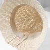 Tide small fresh big brim women's beach hollow straw hat women's lotus leaf edge sun hat foldable bucket hat