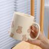 Cream Bear Ceramic Cup Mug Cartoon Men and Women Couple Cup Office Coffee Breakfast Cup Holiday Gift Cup