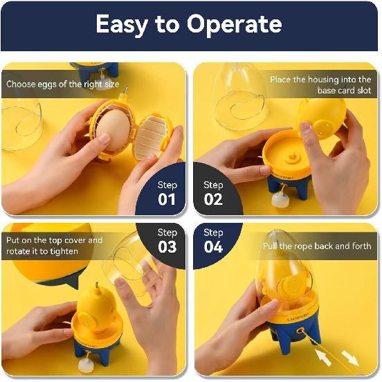 Egg Mixer Manual Egg Shaker Egg Spinner For Boiled Golden Eggs Egg Spinner Golden Egg Maker Egg Shaker Egg Scrambler Manual Mixer(Yellow)