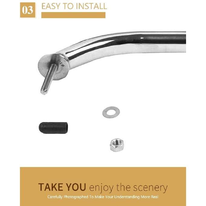 Boat Accessories Boat Handrails Marine Polished 8-5/8" Handle 316 Stainless Steel Deck Handrail High Quality for Yacht Hardware