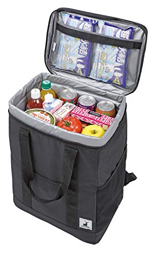 Captain Stag (CAPTAIN STAG) Square Backpack-Style Cooler Bag, Black, UE-622, Dimensions: 34cm W x 23cm D x 45cm H