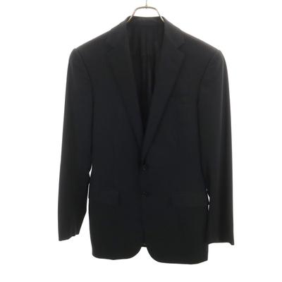 Striped Pattern Tailored Jacket 36 Black Men's Used