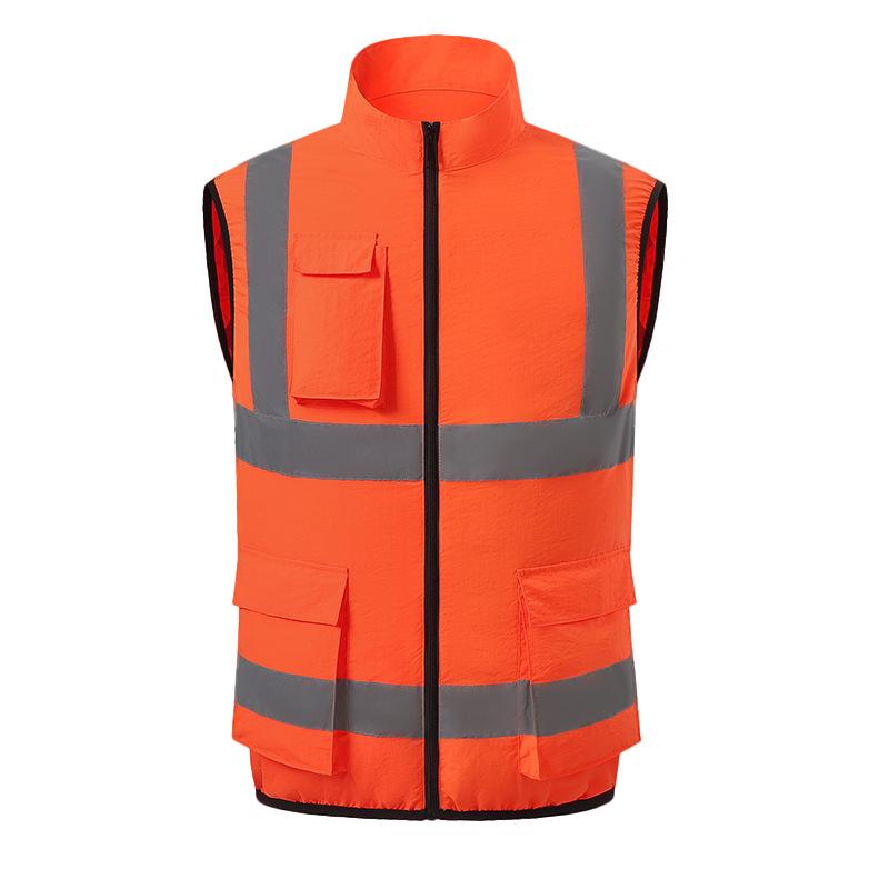 Vestă de lucru răcoritoare pentru exterior pentru bărbați, cu benzi reflectorizante și ventilator - Aer condiționat de vară pentru salubritate și administrația drumurilor.