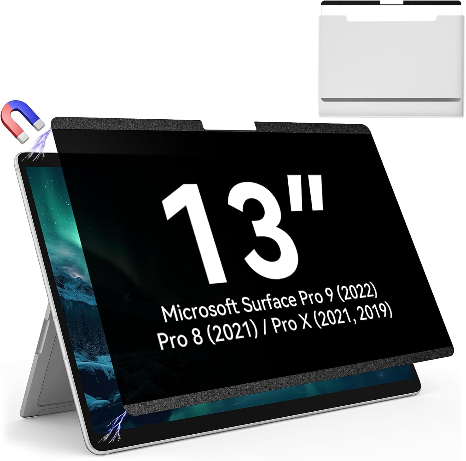 

Магнитная защитная пленка для экрана Microsoft Surface Pro 7+/7/6/5/4/3-12.3 дюйма, многоразовая защитная пленка для экрана Surface Pro 7, Surface Pro 8, 9, 10, 11 13 Inch Privacy Screen