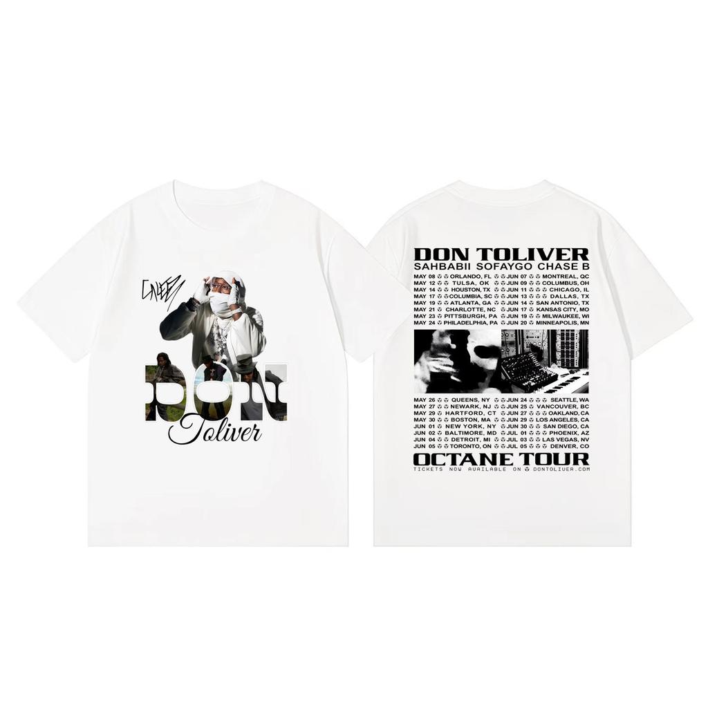 Rapper Don Toliver Octane Tour 2026 Magliette Grafiche Streetwear Moda Hip Hop T-shirt Unisex Donna Estate Casual Magliette Larghe