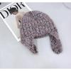 New snowflake point flanged wool hat women's autumn and winter warm knitted hat vertical strip bag head cold hat tide