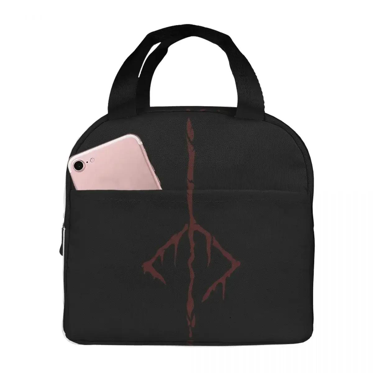 Bloodborne Hunter s Mark Insulated Lunch Bag for Women Kids Portable Food Boxes Thermal Lunch Box Tote One Size