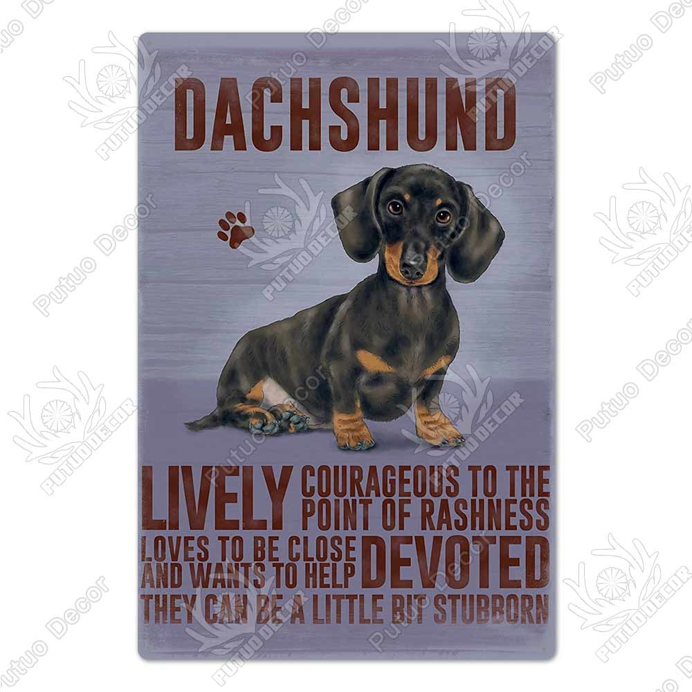 Putuo Decor Dog Vintage Tin Sign Plaque Metal Plate Wall Art Decoration for Living Room Man Cave Cafe Farm Home Retro Poster