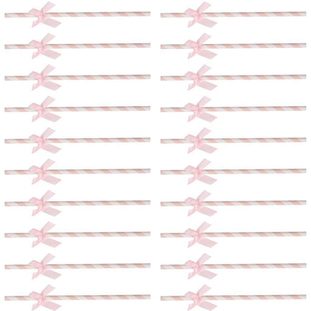 30Pcs Exquisite Bowknot Paper Straws Vibrant Party Supplies for Drink Garnish Cake Decoration Wedding Reception Graduation