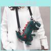 Sac bandoulière en peluche dinosaure pour filles avec poche zippée et intérieur en nylon