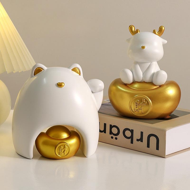 Creative New Year's Wealth Home Ornaments Mascot Living Room Entrance Desktop Decoration Housewarming New House Gift Ornaments