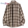 New In Mens Plaid Shirts Long Sleeve Camisas Streetwear Vintage Casual Loose Cardigan Button Down Shirt Cowboy Man Tops