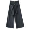 Black Plus Size Vintage Spring Autumn High Waist Wide Leg Skirt Pants Women Loose Casual Trousers