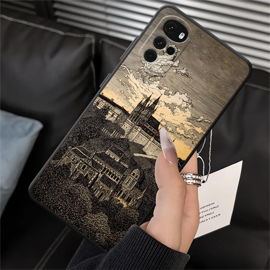 

Cartoon Castle Art Case for Motorola Moto G71 G32 G50 G51 G73 G53 G30 G60s G22 Edge40 G52 Edge 20 Pro 30 Lite Phone Cover Motorola Edge 30