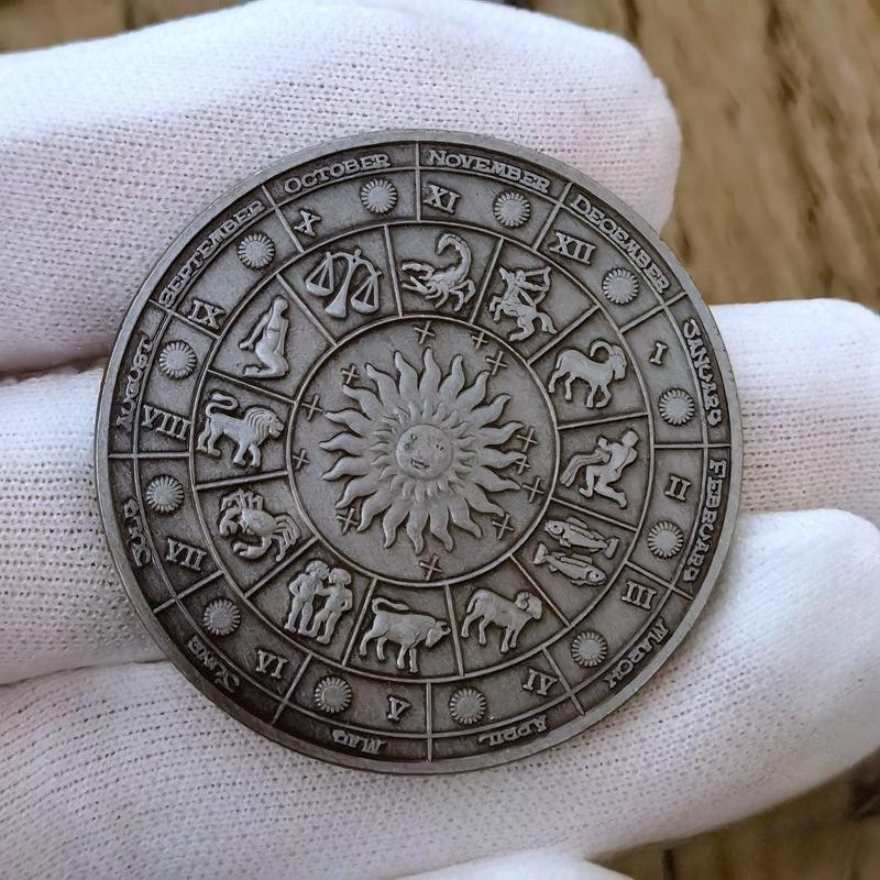 Commemorative medals, color printed commemorative coins, twelve zodiac metal commemorative coins, virtual currency commemorative coins, Christmas gift
