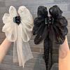 Back Head Grab Clip Half-Tie Hair Clip New Gypsophila Ribbon Hair Clamp  Women Girls