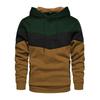 Autumn-style Color-blocked Loose-fitting Casual Pullover Hoodie with Side Seam Pockets for Young People