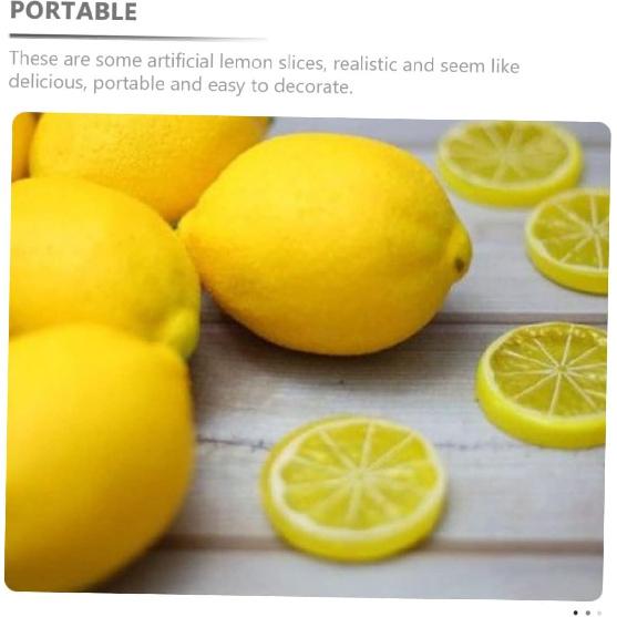 Alipis 13pcs Imitation Lemon Slice Home Decor Lemons Plastic Ornaments Artificial Lemon Slices Artificial Lemon Model Mini Basket Lifelike Lemon