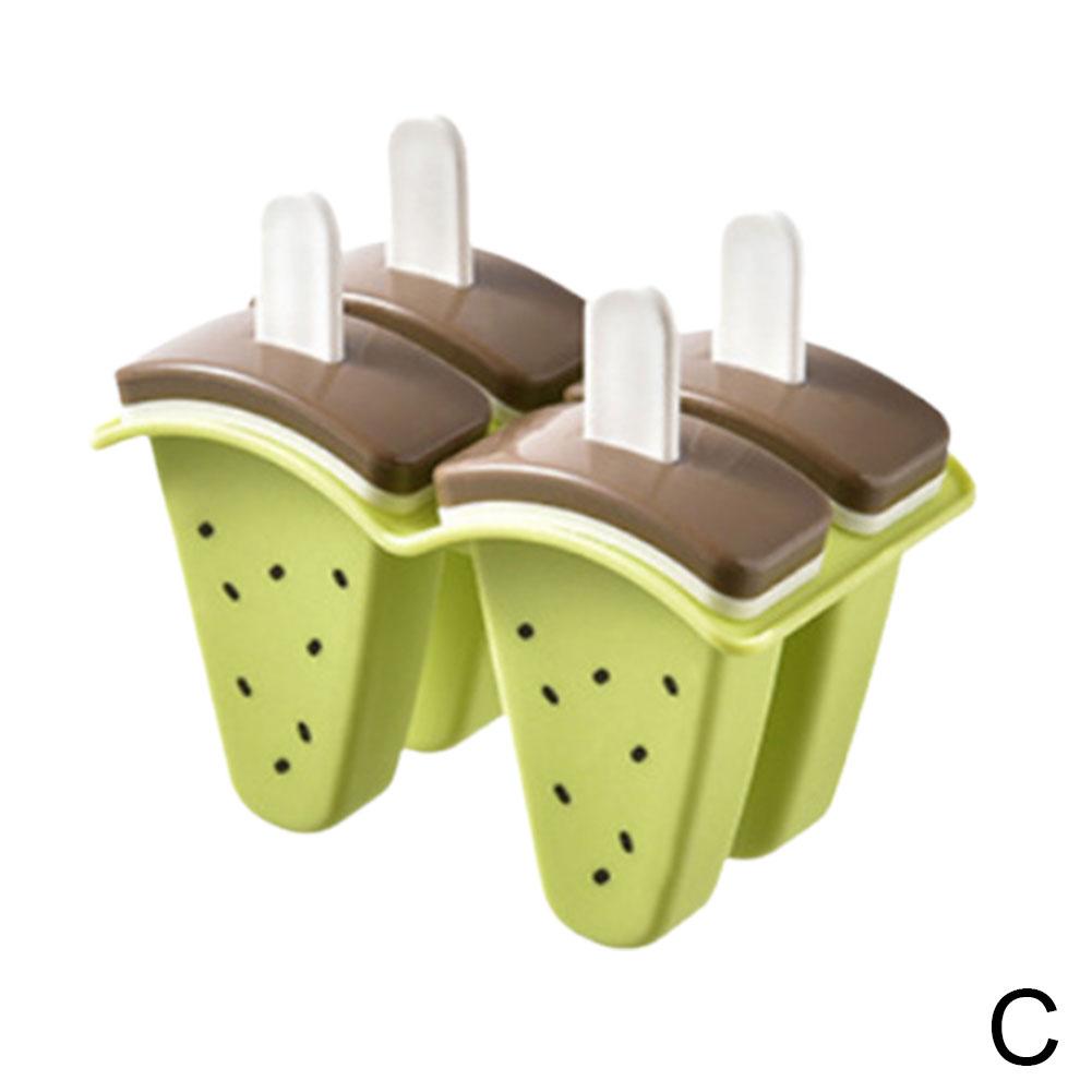 6 Girds Watermelon Shape Ice Molds in One Tray With Sticks Easy-Release Popsicle Makers Homemade Ice Cream Mould 6