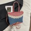 Lace Bow Handbag Square Sweet Crossbody Bag Retro Lattice Handbag  Travel