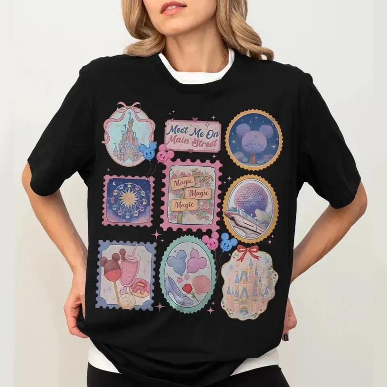 Cute Magic Kingdom Stamps T Shirt Unisex 8 S