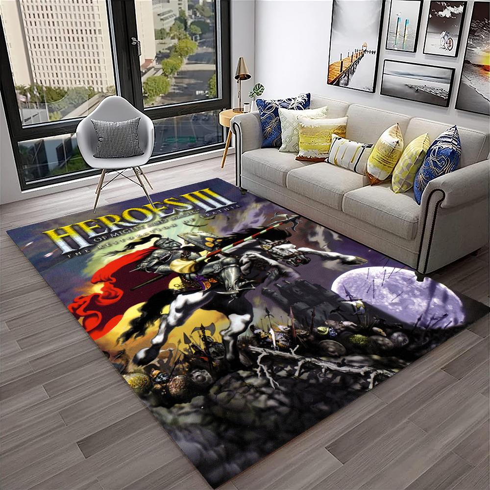 Retro Game Heroes of Might and Magic Carpet Rug for Home Living Room Bedroom Sofa Doormat Decor,kids Area Rug Non-slip Floor Mat