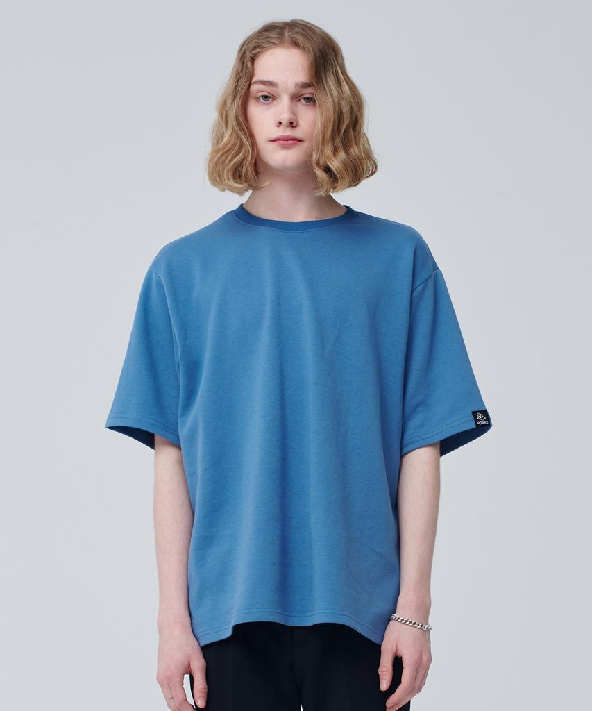MOZMOZ Standard Double-Sided Short Sleeve T-Shirt_Blue
