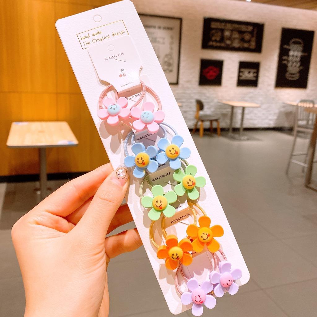Cartoon Animal Flowers Princess Scrunchie Children Girls Kids Elastic Hair Rubber Bands Accessories Tie Hair Ring Rope Headdress