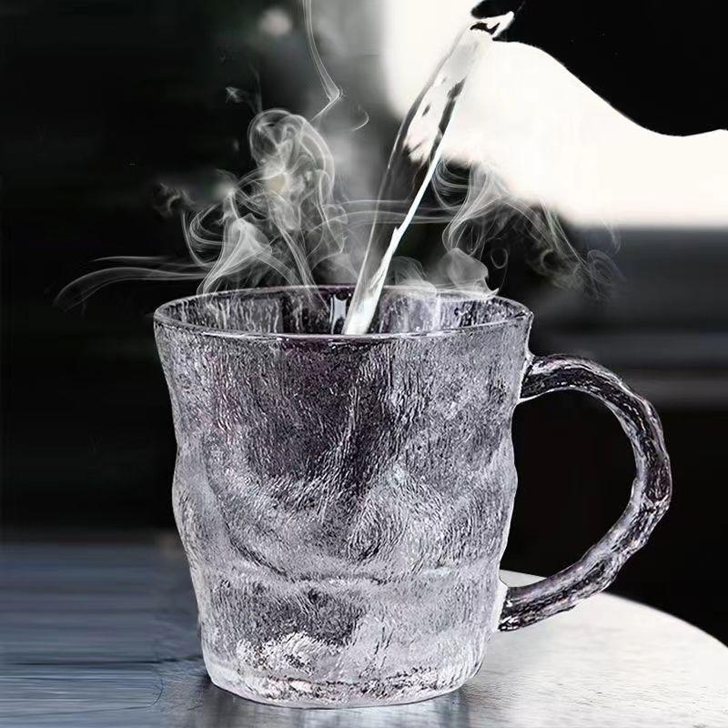 300ml/400ml pahar Glacier Grain cu mâner ovăz mic dejun ceașcă pentru apă lapte cafea uz casnic bere ceașcă ceai pahare