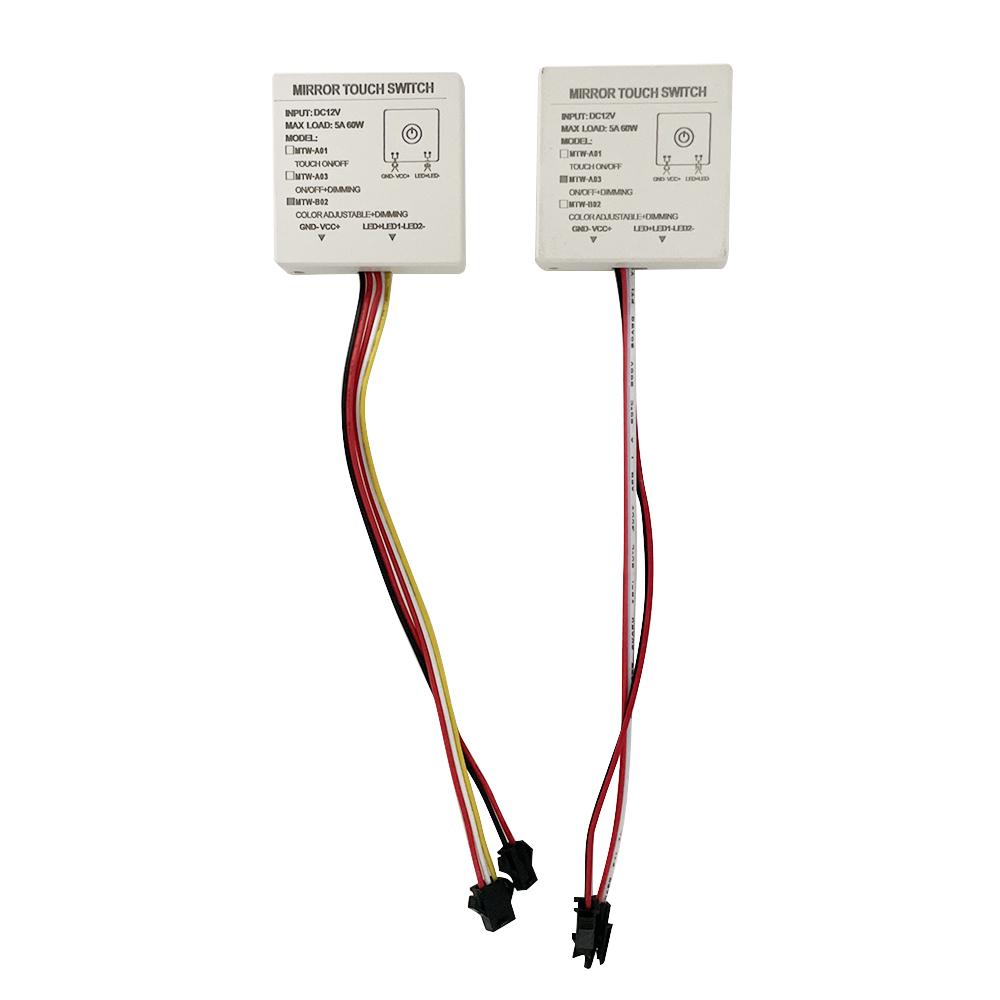 Mirror Lamp Touch Sensor Dimmer 5-24V LED Control Module Isolated Touch Switch for Bathroom Mirror Adjustable Brightness