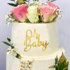 Oh Baby Cake Topper, 10pcs Acrylic Cake Toppers Oh Baby Sign Cupcake Toppers Cake Decorating Supplies Kit Cupcake Topper Mirror Gold Birthday
