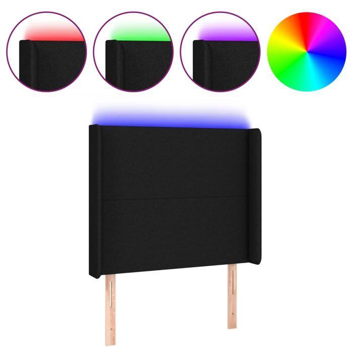 VidaXL LED Headboard Bedroom Furniture Single Bed Accessory Headboard Interior Black 3123752
