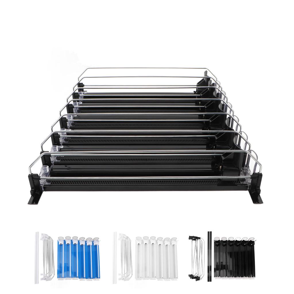 Fridge Beverage Can Holder 6 Rows Food Grade ABS Stable Speed Dampener Soda Can Pusher Glide Adjustable for Vending Machine