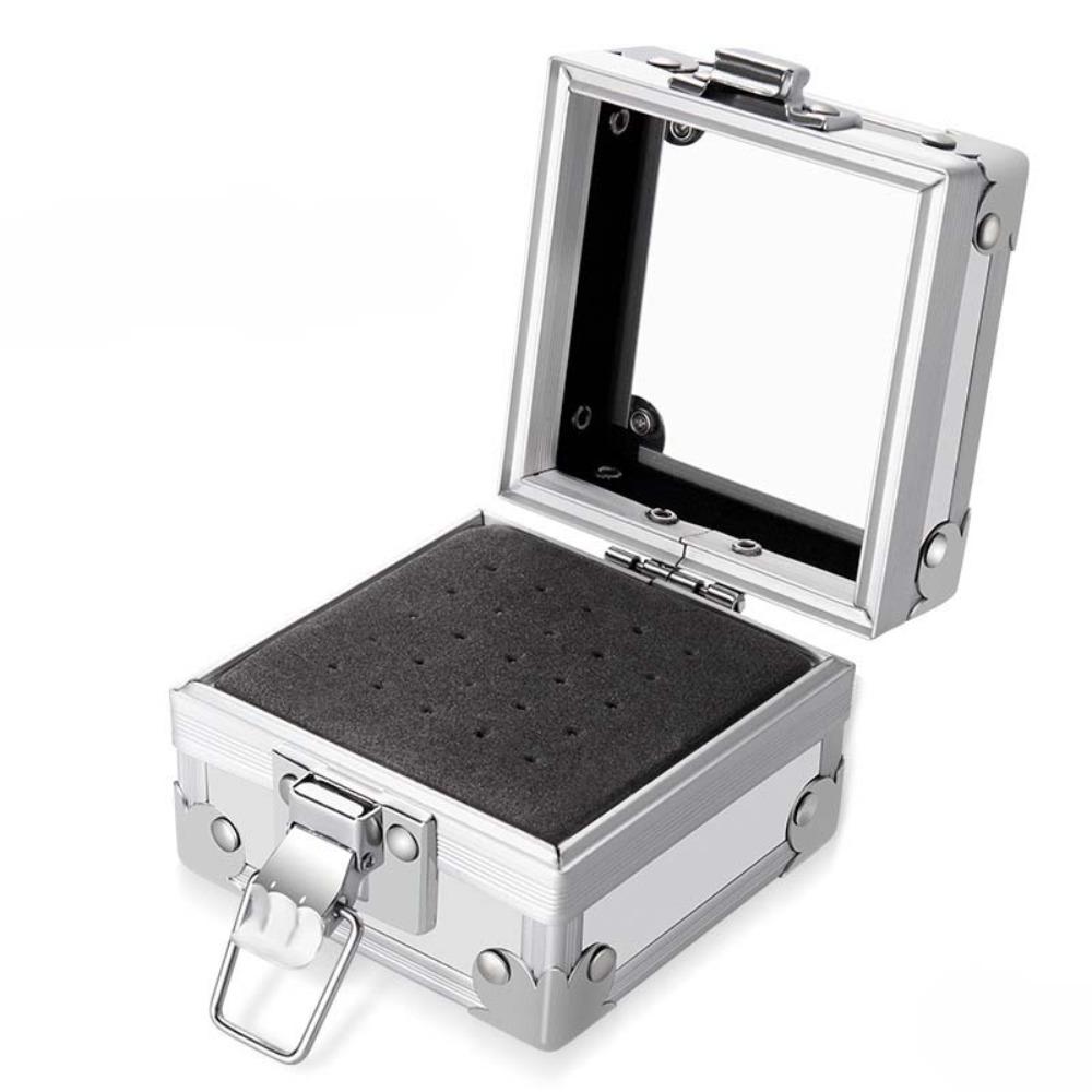 Durable Aluminum Display Storage Box Professional Nail Art Grinding Head Bit Container  Pedicure