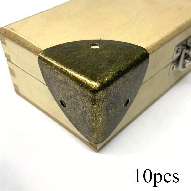 10 Pcs Metal Sheet Corner Wrapping- Gift Box Corner Wrapping Bag Corner Protection Hardware Tools 28mm with Screws Commemorative.