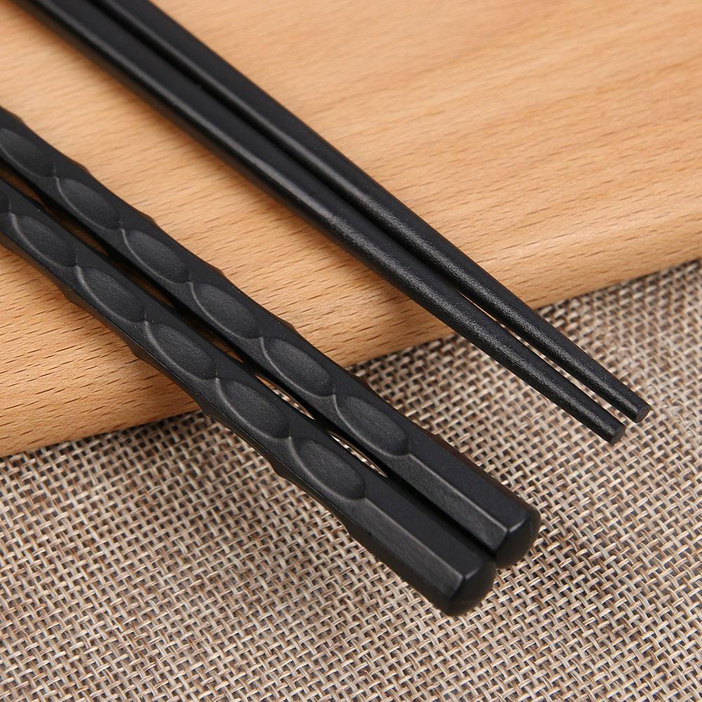 1 Pair Chinese Portable Chop Alloy Sushi Chopsticks Non-slip Japanese